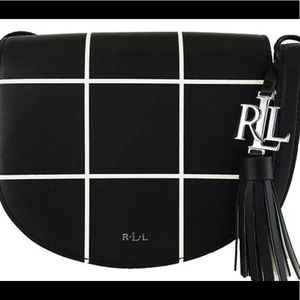 💚✳️❇️NWT Ralph Lauren Shoulder Black Leather